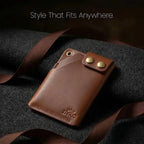 Minimalist Card Holder Wallet with Button Closure