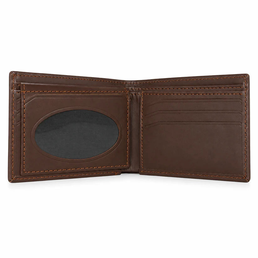 Obsidian Slim Cowhide Leather Wallet - Brown