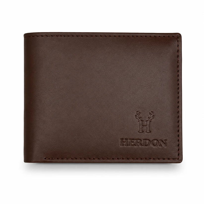 Obsidian Slim Cowhide Leather Wallet - Brown