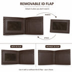 Premium Genuine Leather Wallet with Removable ID Flap